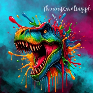 Panel wodoodporny - neonowy T-Rex na barwnym tle [6-8] 