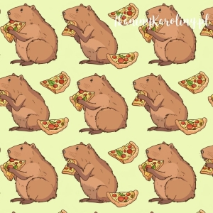 WELUR TAPICERSKI - Kapibara i pizza [6-8]