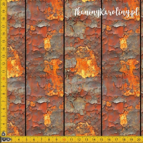 TKANINA WODOODPORNA OXFORD - Metal i rdza - Pionowe pasy [6-8]