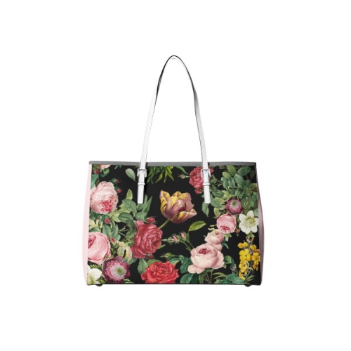 TKANINA WODOODPORNA Róże z tulipanami na czarnym bag.jpg