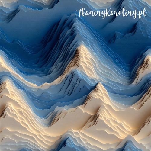 TKANINA WODOODPORNA OXFORD Góry 3D 5 - Oceaniczne szczyty