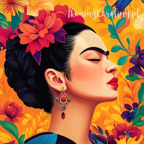 Panel-welurowy---Frida-Kahlo---profil-wsrod-kwiatow-6-8.jpg