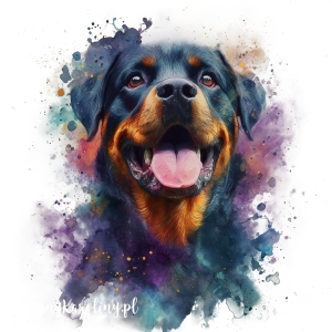 Panel welurowy Rottweiler malowany 1