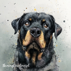 Panel welurowy Rottwailer malowany 2