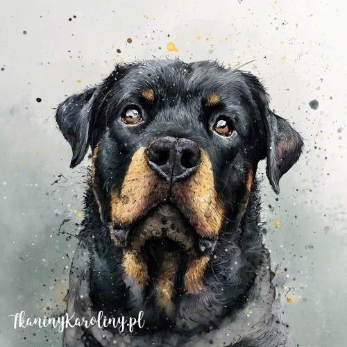 Panel welurowy Rottwailer malowany 2