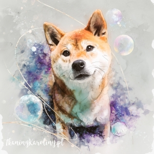 Panel welurowy Shibainu malowany