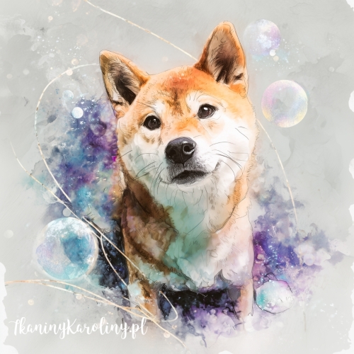 Panel welurowy Shibainu malowany