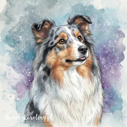 Panel wodoodporny Sheltie bluemerle malowany