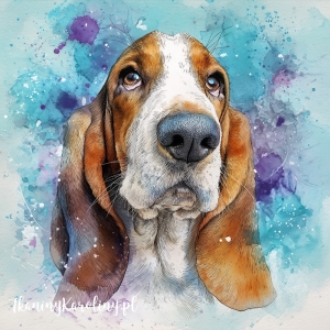 Panel wodoodporny Basset hound 2 malowany [6-8] 