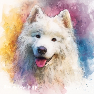 Panel welurowy Samoyed 2 malowany [6-8]