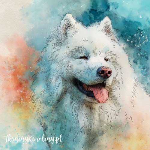 Panel welurowy Samoyed 3 malowany