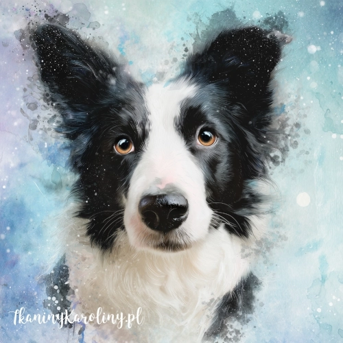 Panel welurowy Border Collie 3 malowany