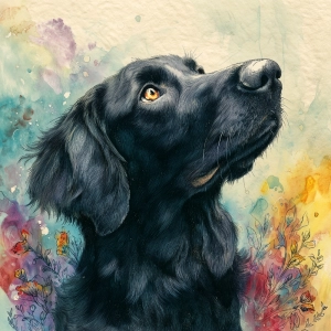 Panel welurowy Flat coat retriever czarny malowany [6-8]