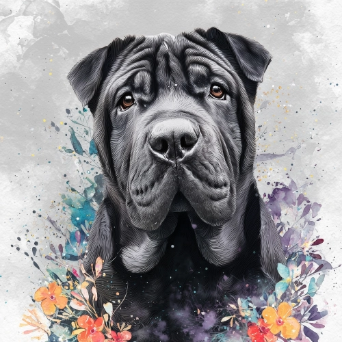 Panel wodoodporny Shar Pei ciemny malowany
