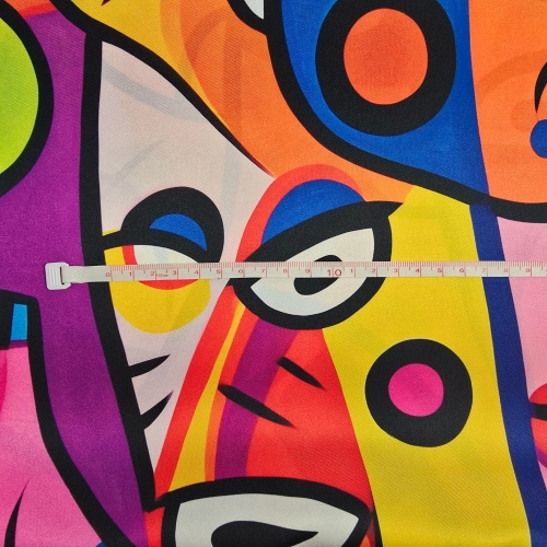 SATYNA DRUKOWANA - Abstrakcja picasso twarze