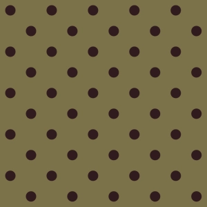 TKANINA WODOODPORNA OXFORD Groszki 1,5 cm - brązowe na zielonym khaki [na zamówienie]