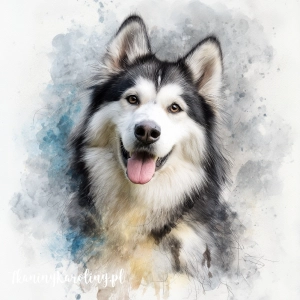 Panel welurowy Alaskan malamute 2 malowany (Rozmiar panelu: 50 x 50)