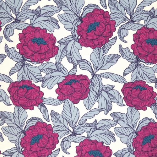 tkanina wodoodporna english flowers amarant2.JPG