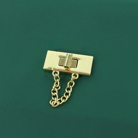 Zapięcie obrotowe 19x42mm z łańcuszkiem do torebki kolor srebrny