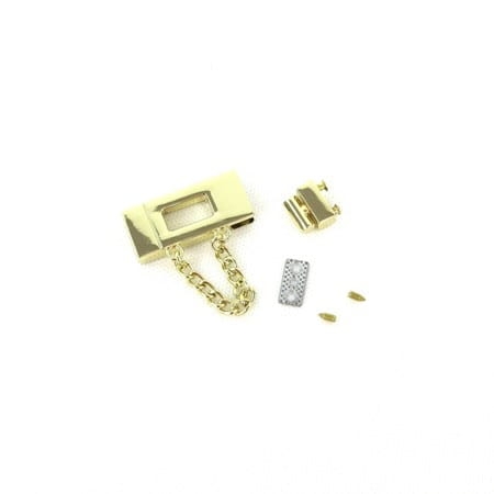 Zapięcie obrotowe 19x42mm z łańcuszkiem do torebki kolor złoty