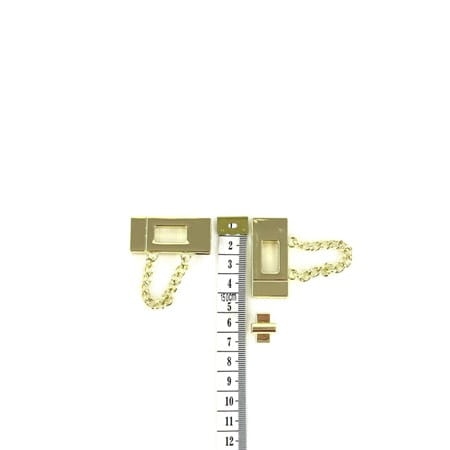 Zapięcie obrotowe 19x42mm z łańcuszkiem do torebki kolor złoty