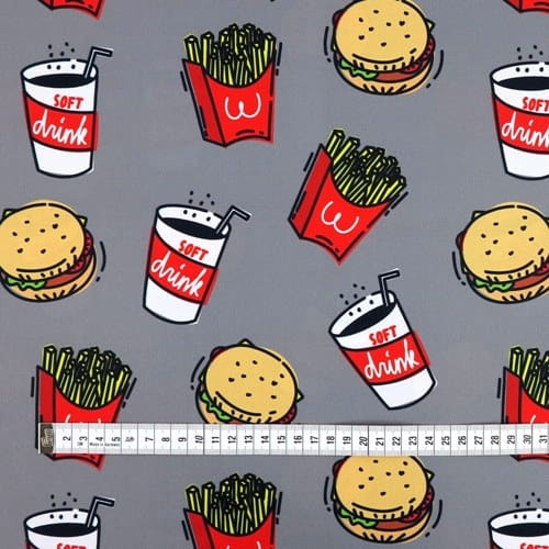 TKANINA WODOODPORNA Fast food (mały wzór)..JPG